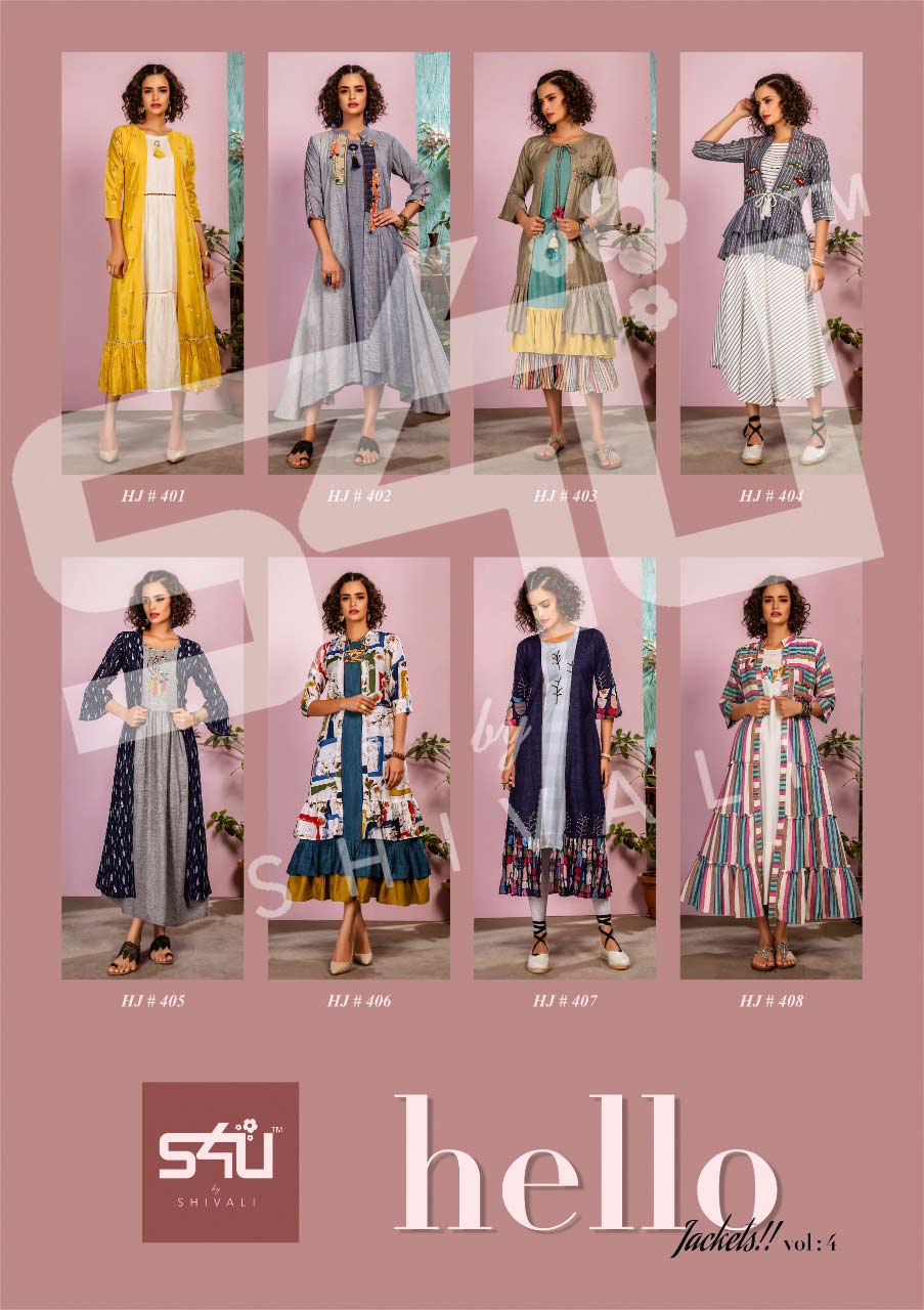 S4u Hello Jackets Vol 4 Designer Fancy Kurtis With Jacket S4u Hello Jackets Vol 4 Designer Fancy Kurtis With Jacket